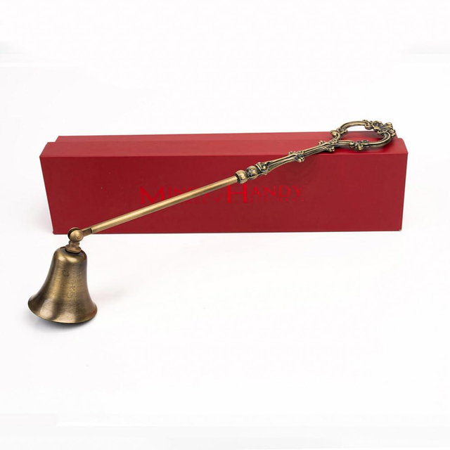 MINKY HANDY Vintage Candle Snuffer Brass, Candles Flame Extinguisher with Long Handle, Accessory for Candle Lovers (Antique)