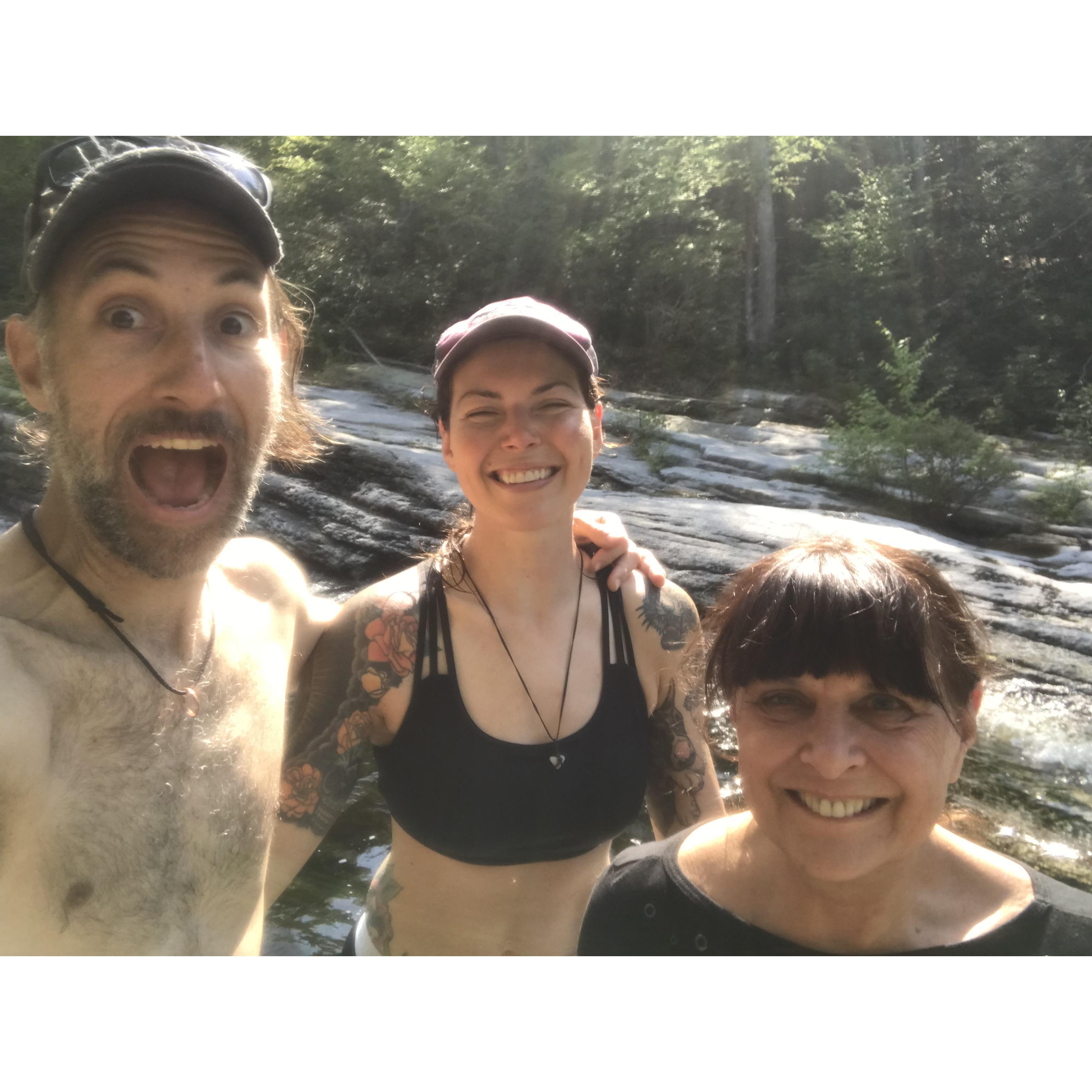 Team swimming hole.