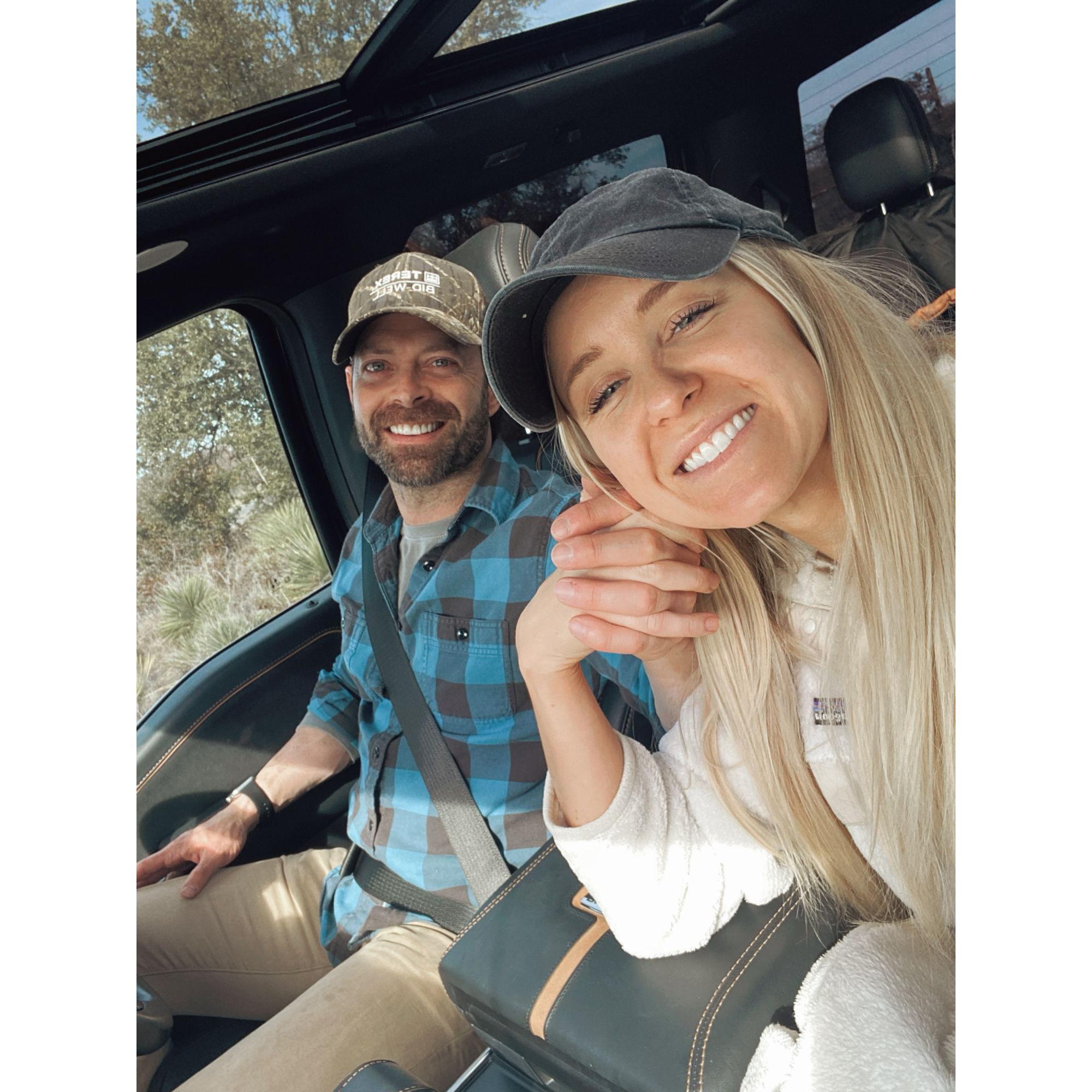 Our first trip together was a hunting trip in West Texas.