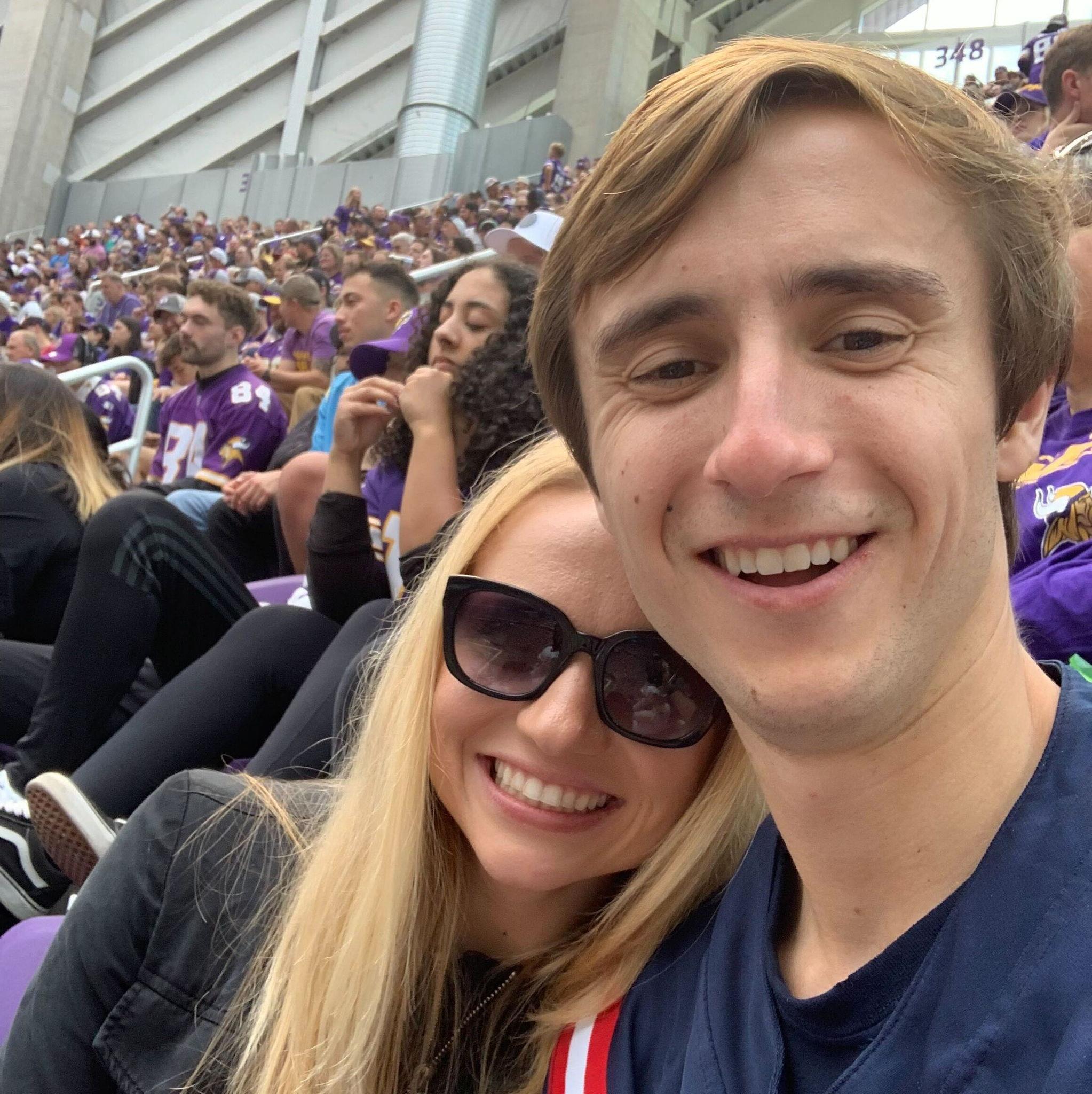 September 21, 2023. Our first Vikings game and a visit to Minnesota where we met Audrey's family's new dog, Tally!