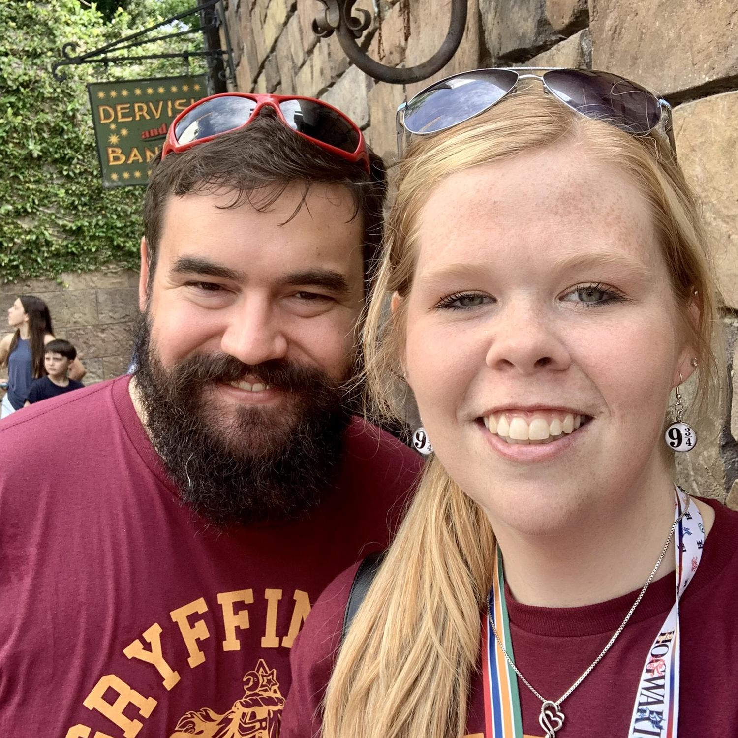 Had just drank our first butterbeer... delicious!