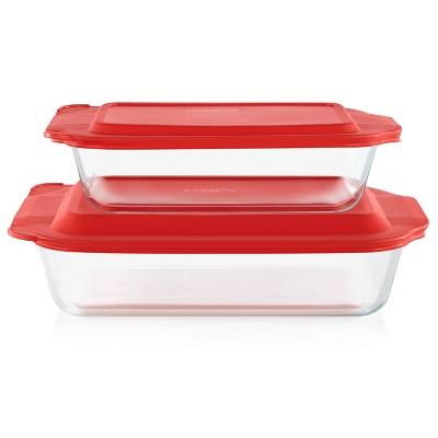 Pyrex Deep 4pc Glass Bakeware Set