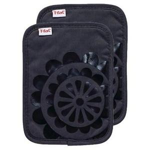 Charcoal/Dark Gray Medallion Pot Holder 2 Pack (6.75"x9") T-Fal