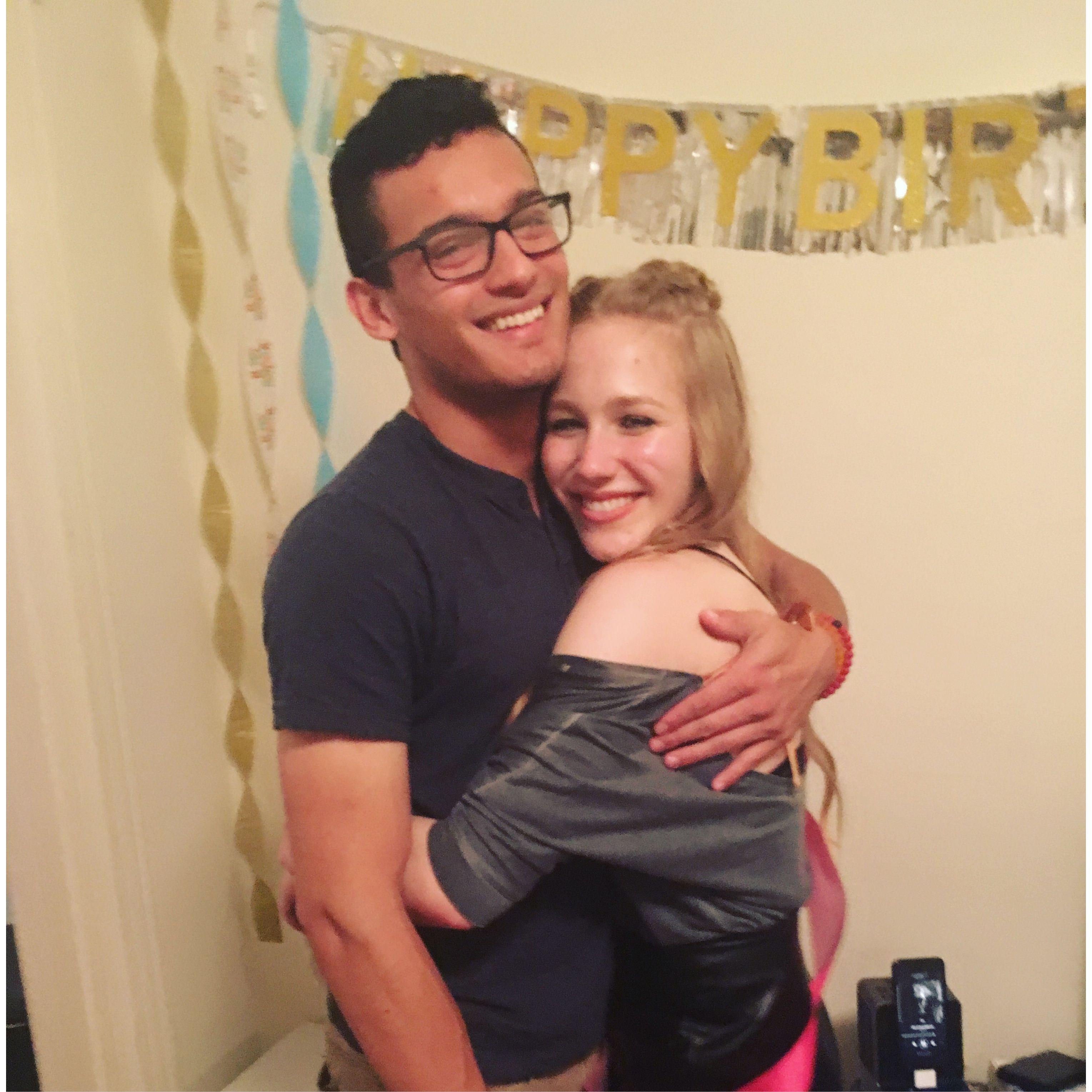 Way back in college. We have no idea why people thought we were dating.