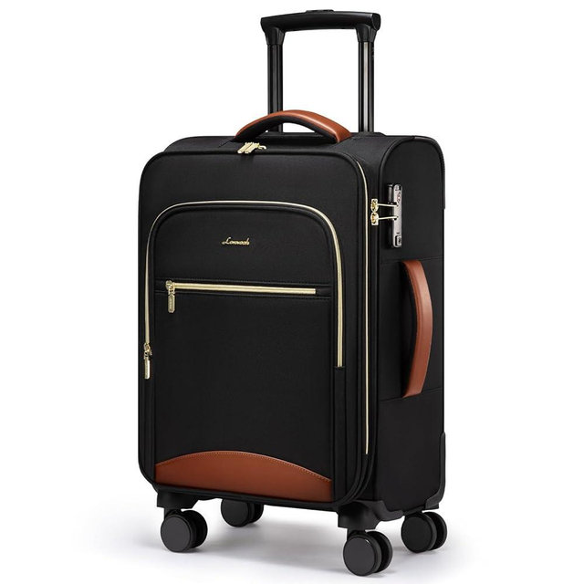 LOVEVOOK Carry On Luggage 22x14x9 Airline Approved, 20 Inch Softside Suitcases with Wheels, Lightweight Spinner Carry on Suitcase with TSA Lock, Water-Resistant Large Capacity Luggage for Travel