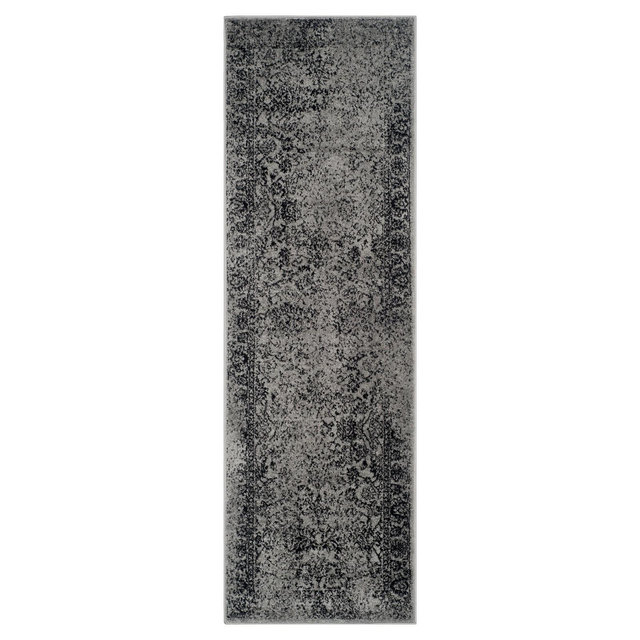 Reid Runner - Gray/Black (2'6"x8')- Safavieh