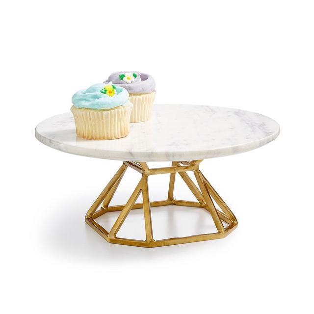 Hotel Collection Round Marble Elevated Server, Created for Macy's