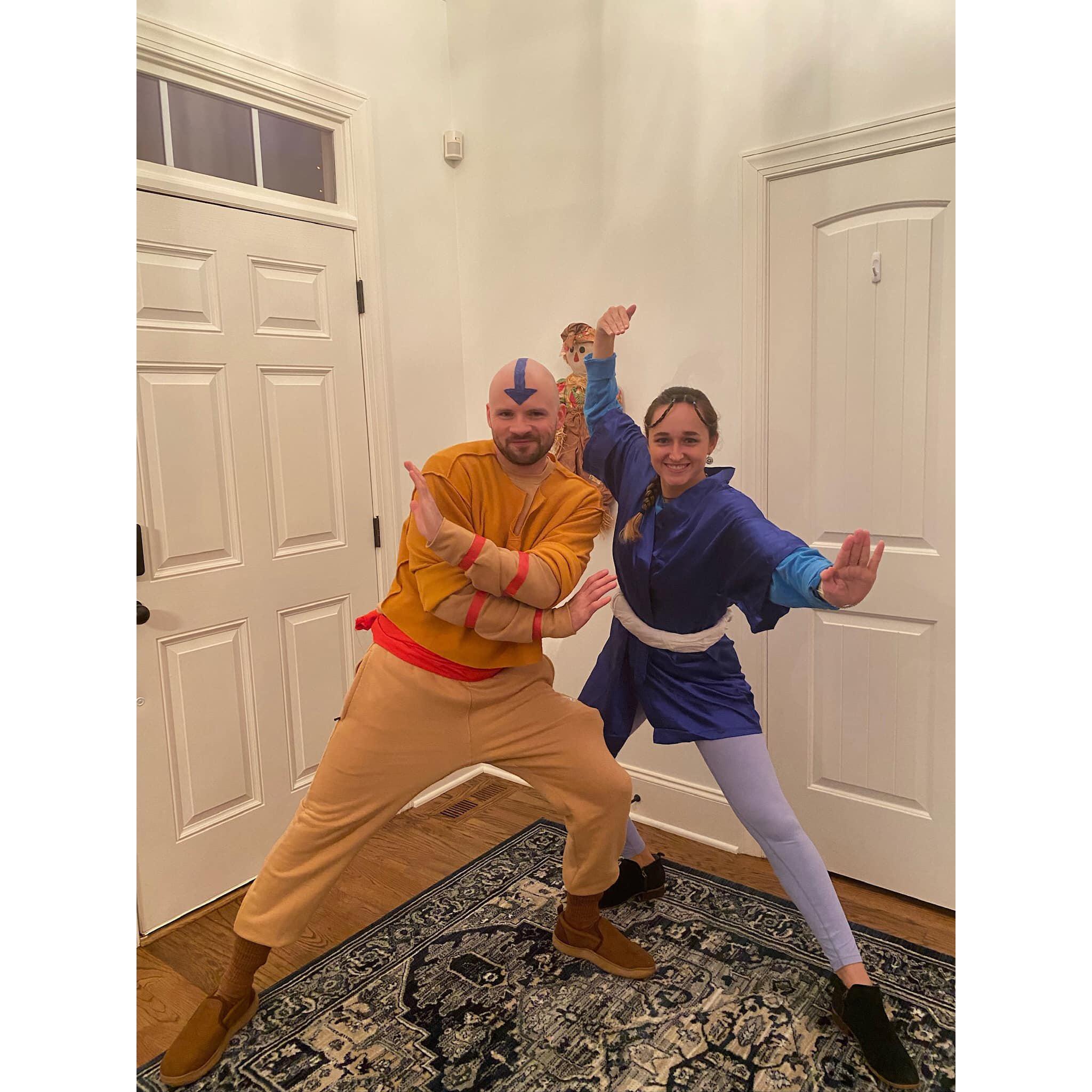 We always dress up for Halloween. In 2024 we dressed up as Aang and Katara from The Last Airbender.