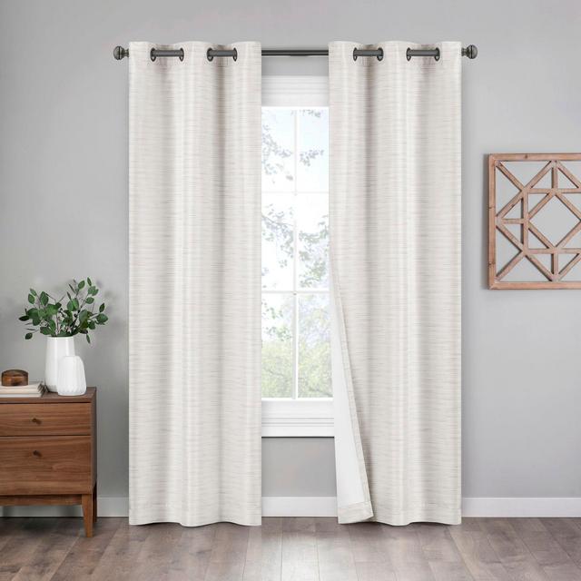 Eclipse Griffin 2-Pack 84-Inch Grommet 100% Blackout Window Curtain Panels in Ivory