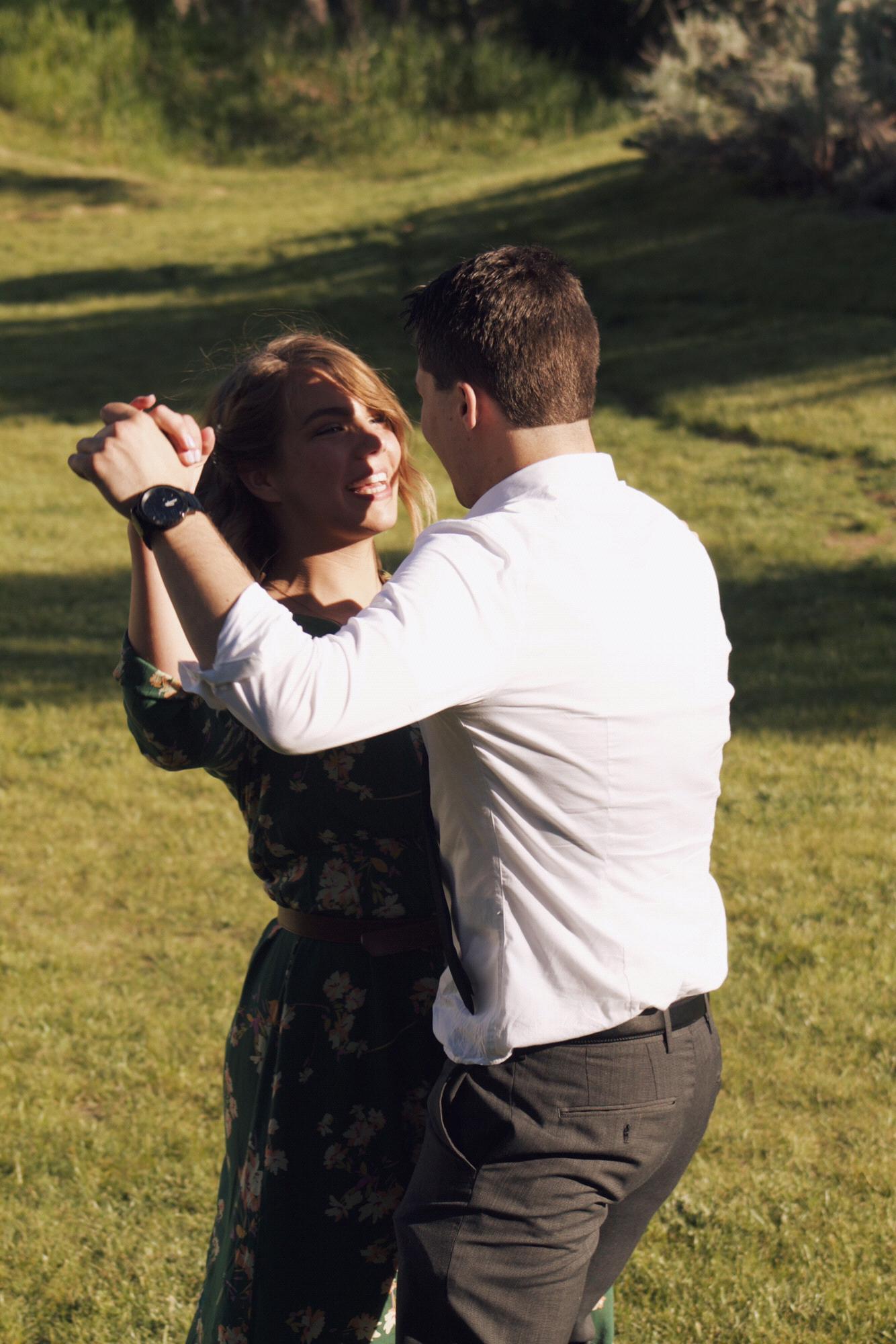 At Lauren and Jaden's wedding in June. Seth was in ballroom in high school and likes to show off his moves- and Parker doesn't mind.