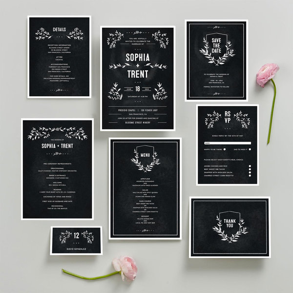 Humboldt Classic | Black | Zola Wedding Invitations