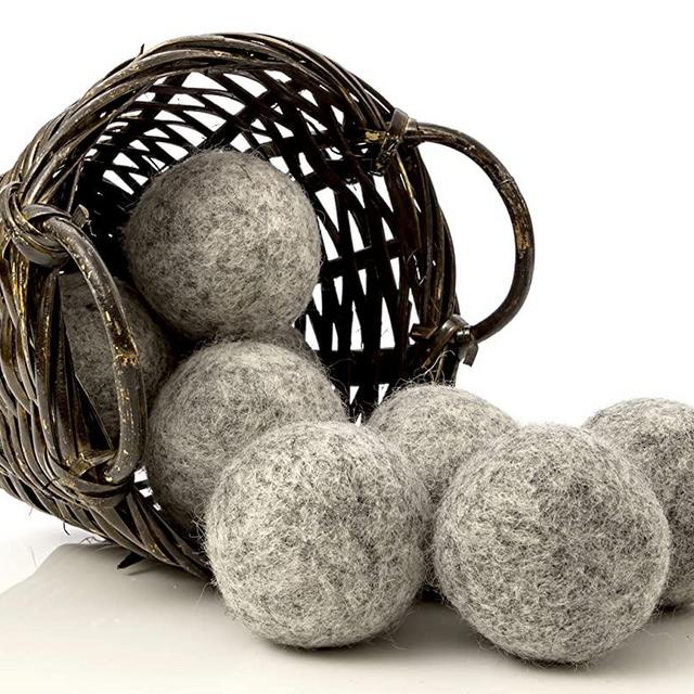 Kitchow Organic Dark Wool Dryer Balls, 8-Pack — Made for Drying Colors/Darks — Natural Ecofriendly Fabric Softener — Reusable Dryer Sheets for Infants