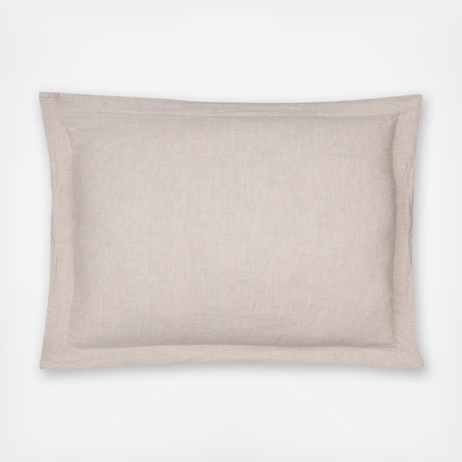 Levtex Home Washed Linen Square Pillow Cover, Set of 2 - Light Grey