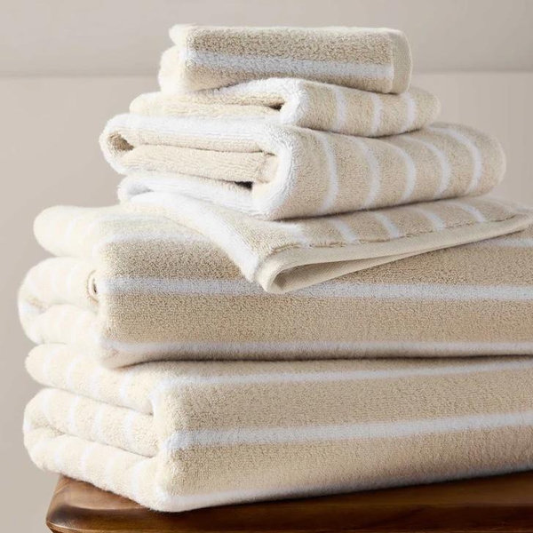 Super-Plush Turkish Cotton Bath Sheet Bundle - in Striped Stone