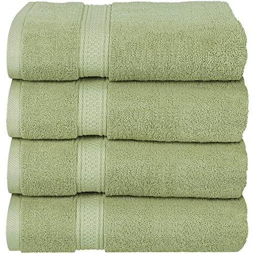 Utopia Towels - Bath Towels Set, Sage Green - Premium 600 GSM 100% Ring Spun Cotton - Quick Dry, Highly Absorbent, Soft Feel Towels, Perfect for Daily Use (4-Pack)