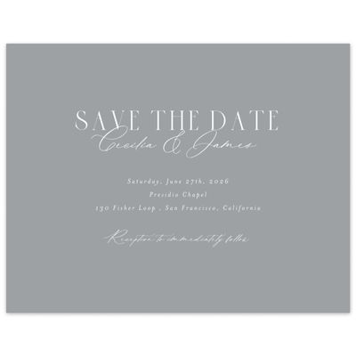 Pewter Gray, Grey Wedding Digital Save the Date - Shahira Landscape