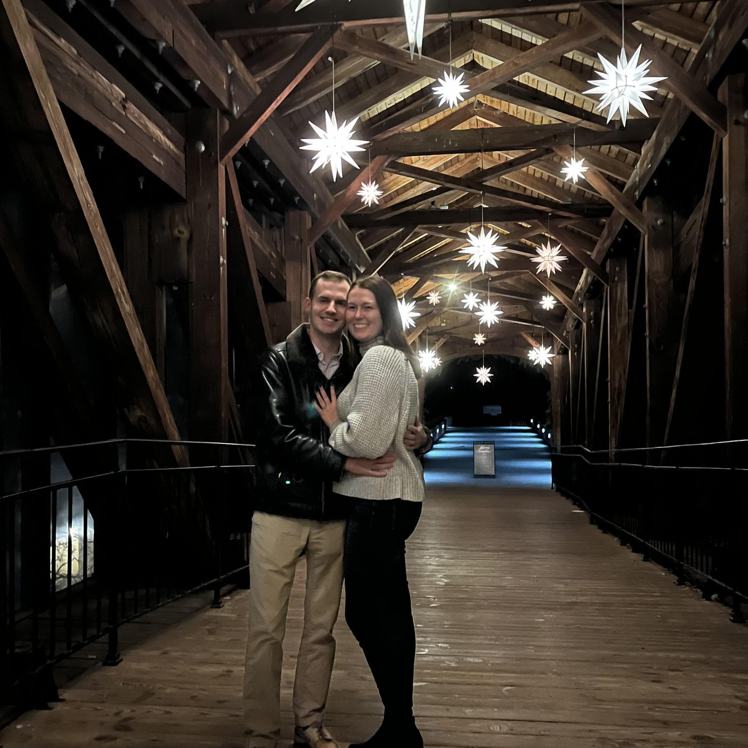 Our engagement in November 2023 under the stars in Winston-Salem