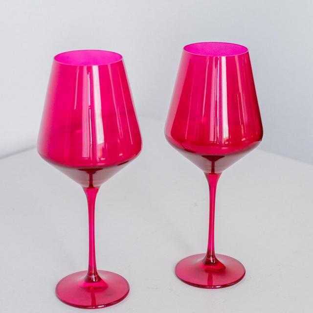Estelle Colored Wine Stemware - Set of 2 {Fuchsia}