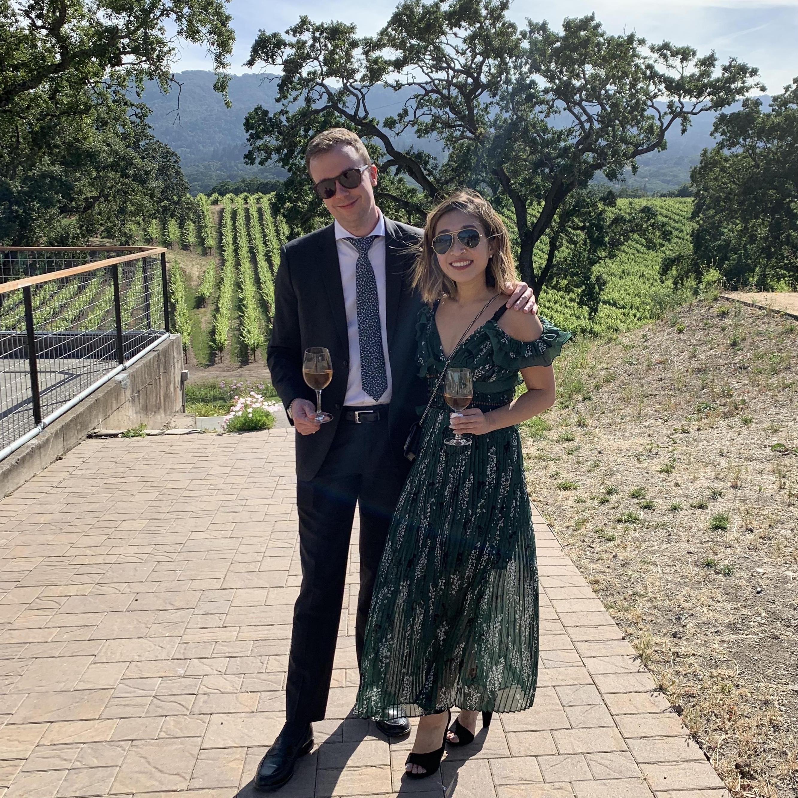 At a cousin's wedding in Sonoma, 2019