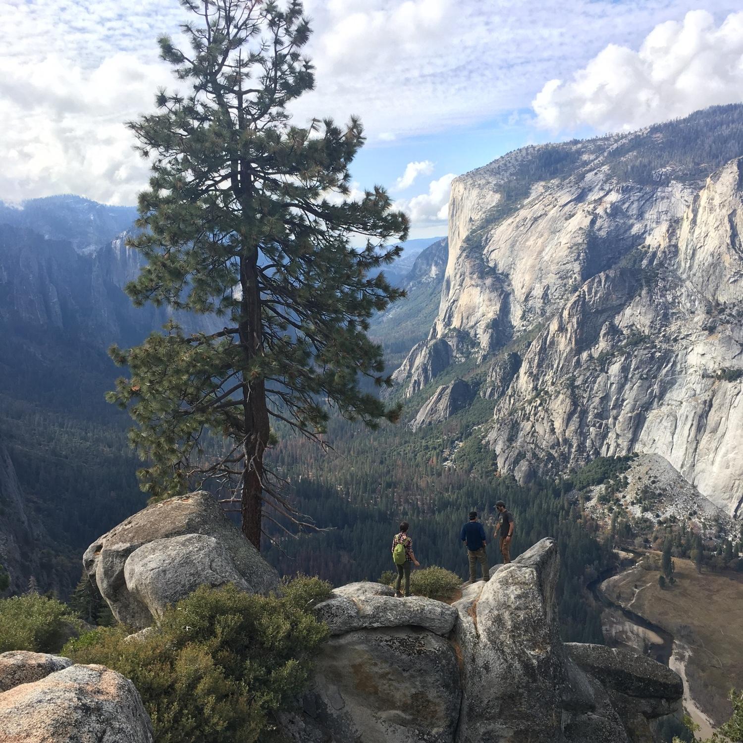 Hiking in Yosemite during a day off work during our second project together