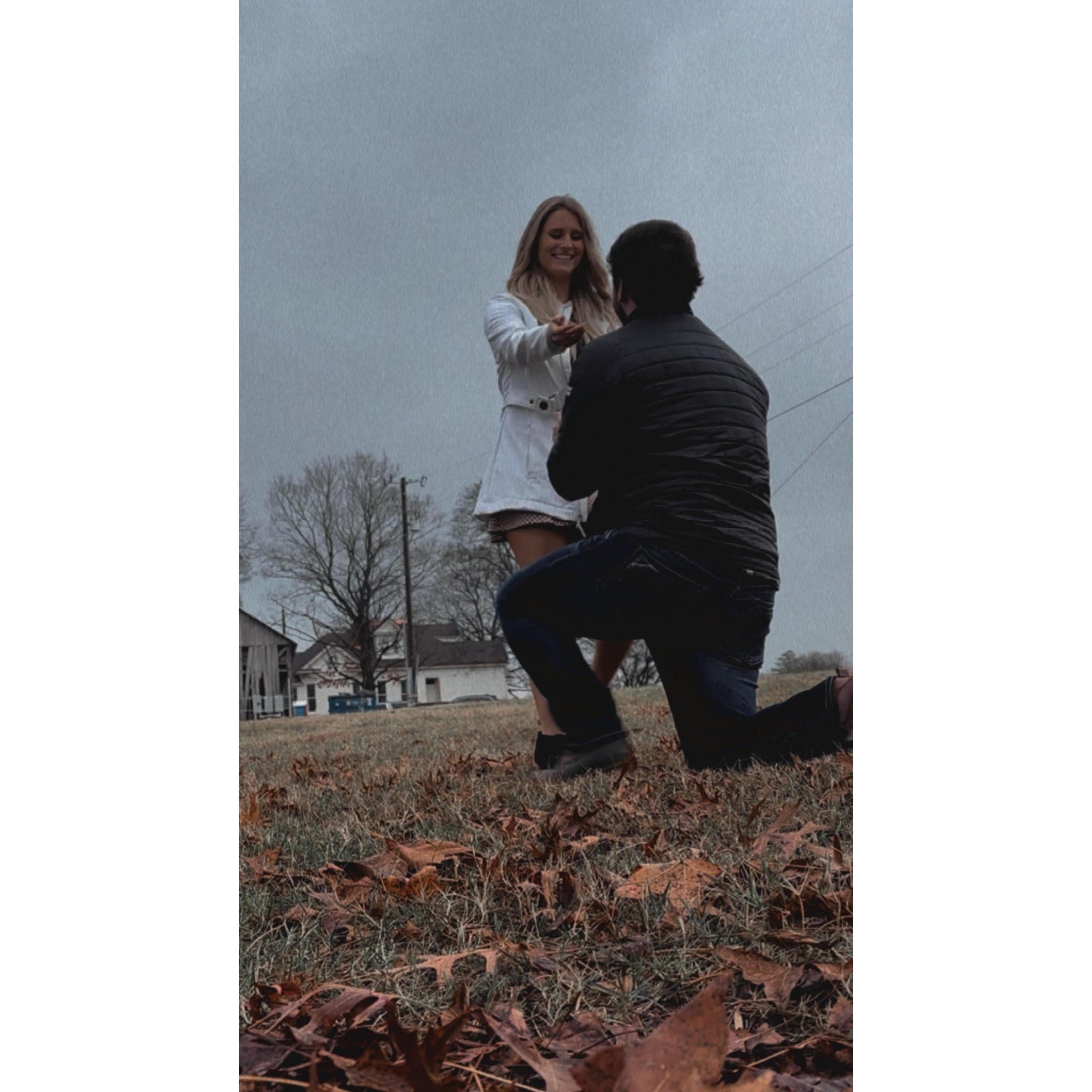 Connor proposed at the Harlinsdale Farm in downtown Franklin. 11-21-2023