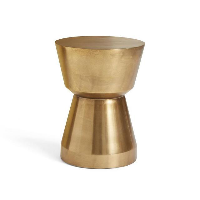 Shae Metal Accent Table, Antique Brass