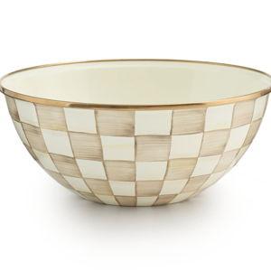 Mocha Check Large Everyday Bowl