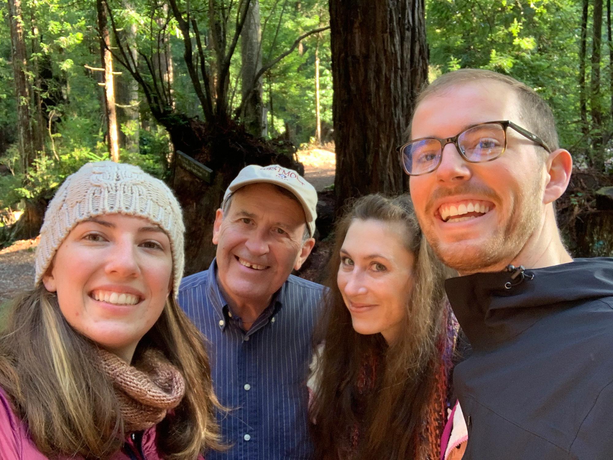 Exploring the Redwoods of Humboldt County with Lauren's Dad, and sister Ellen.