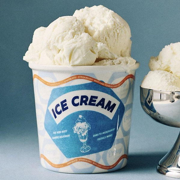 Glace Stoneware Ice Cream Pint Bowl - Blue Pattern, One Size