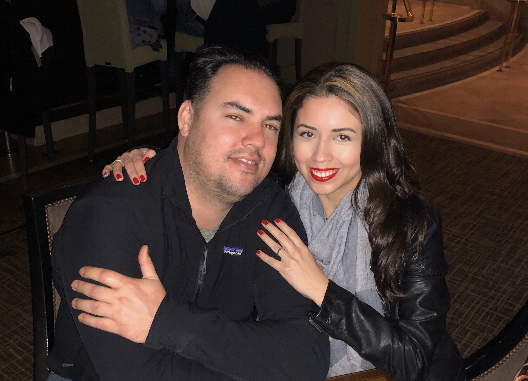 Engagement night, at the Fairmont hotel in Santa Monica.