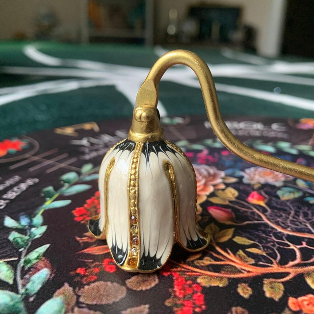 White Feather Enamel Candle Snuffer 6”