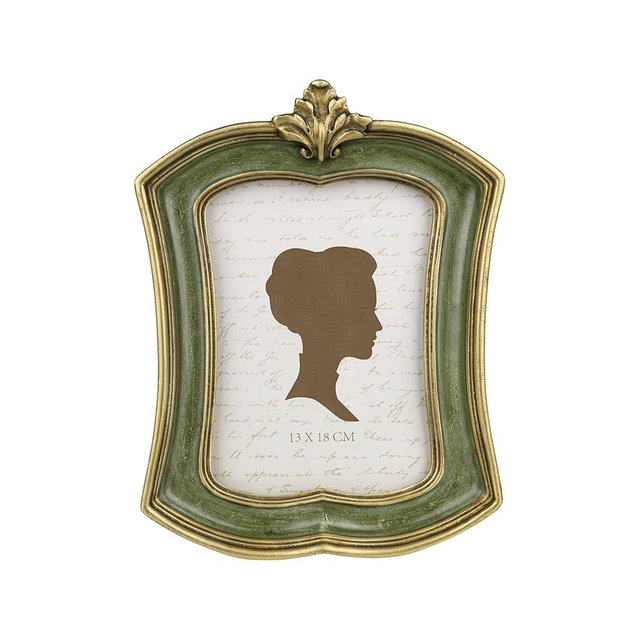 AELS 5x7 Inch Green Vintage Picture Frame, Elegant Antique Photo Frames with Glass Front, Photo Display, Tabletop Wall Hanging, Gift Ideas for Home Decor