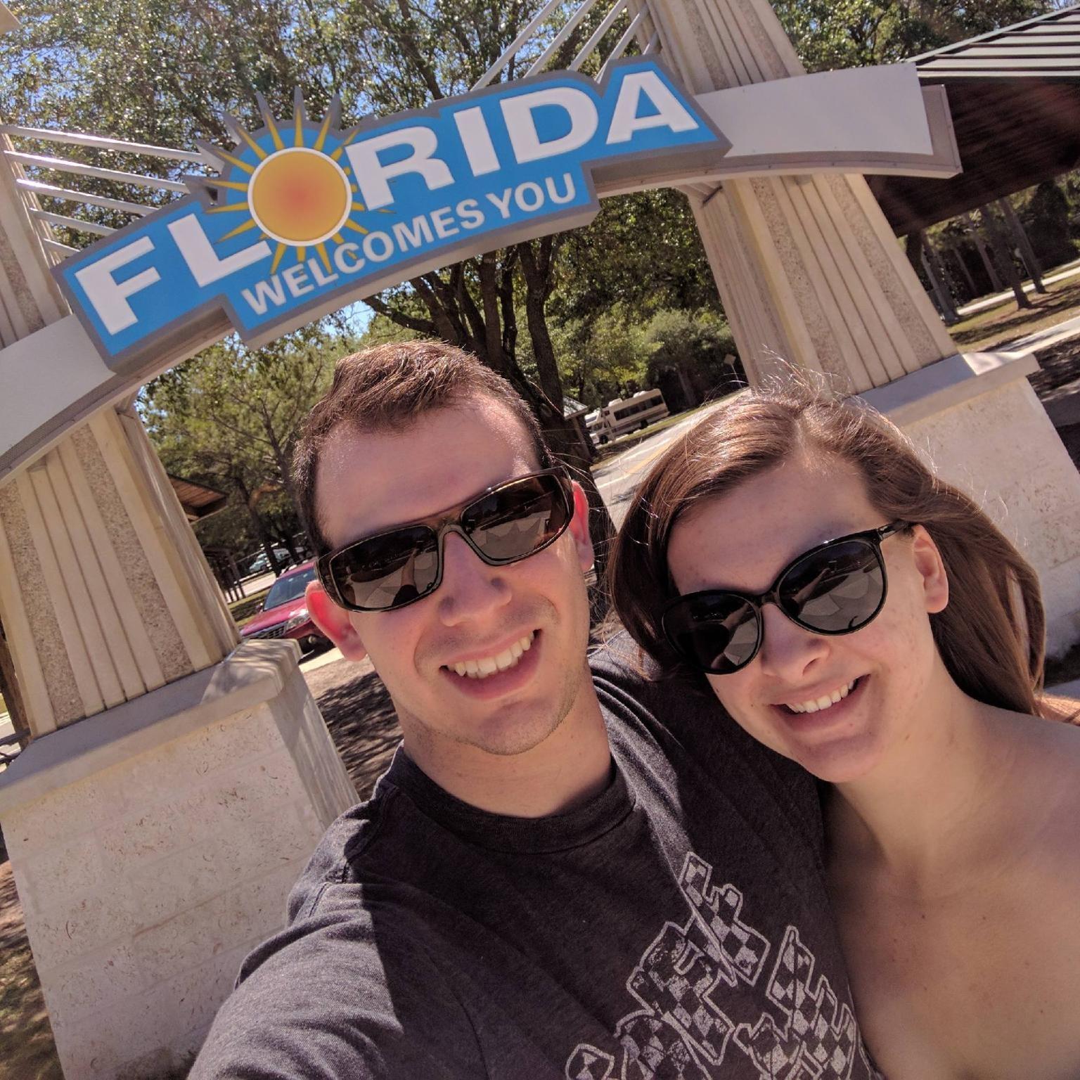 Stopping for some orange juice at the welcome center during our second road trip to Florida.