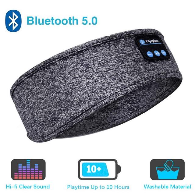 Sleep Headphones Bluetooth Headband,Upgrage Soft Sleeping Wireless Music Sport Headbands, Long Time Play Sleeping Headsets with Built in Speakers Perfect for Workout, Running, Yoga (Gray)