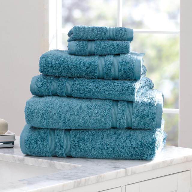 Mainstays Performance Solid 6-Piece Bath Towel Set - Navy Blue