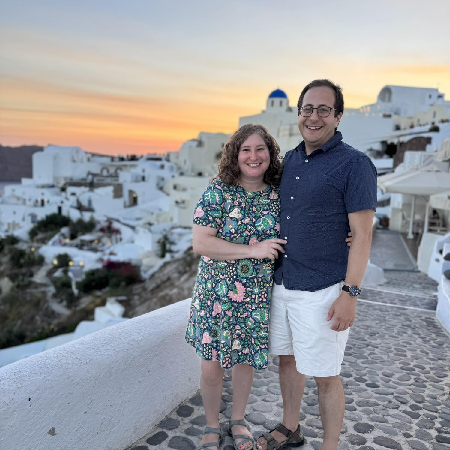 Beautiful sunset in Santorini
