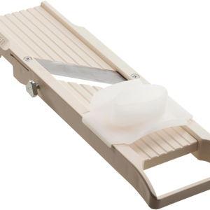 Benriner Mandoline Slicer with 4 Blades, Japanese Stainless Steel, BPA Free, 12.75 x 3.625-Inches, Beige