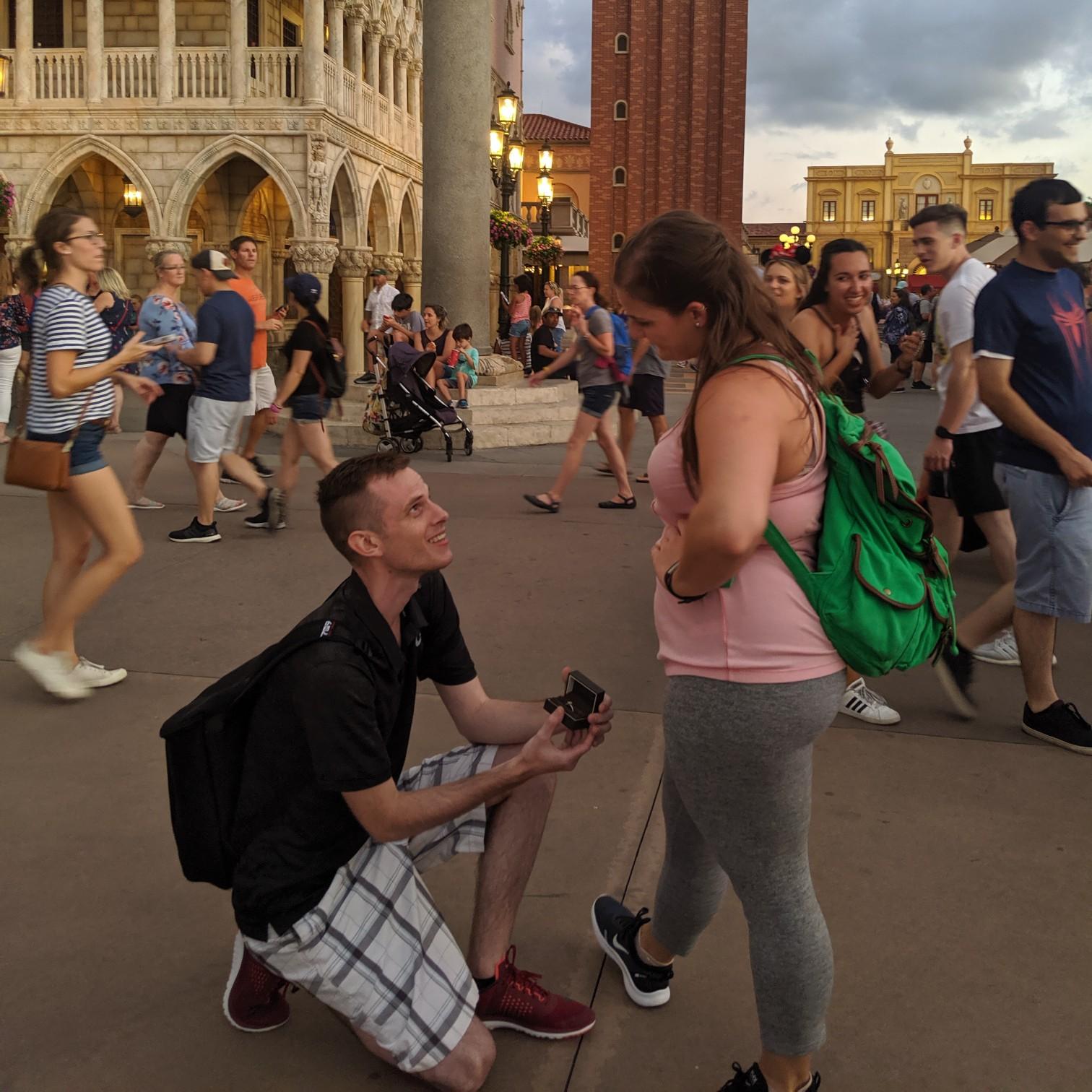 The next thing I know, Tim is down on one knee and I couldn't believe it!