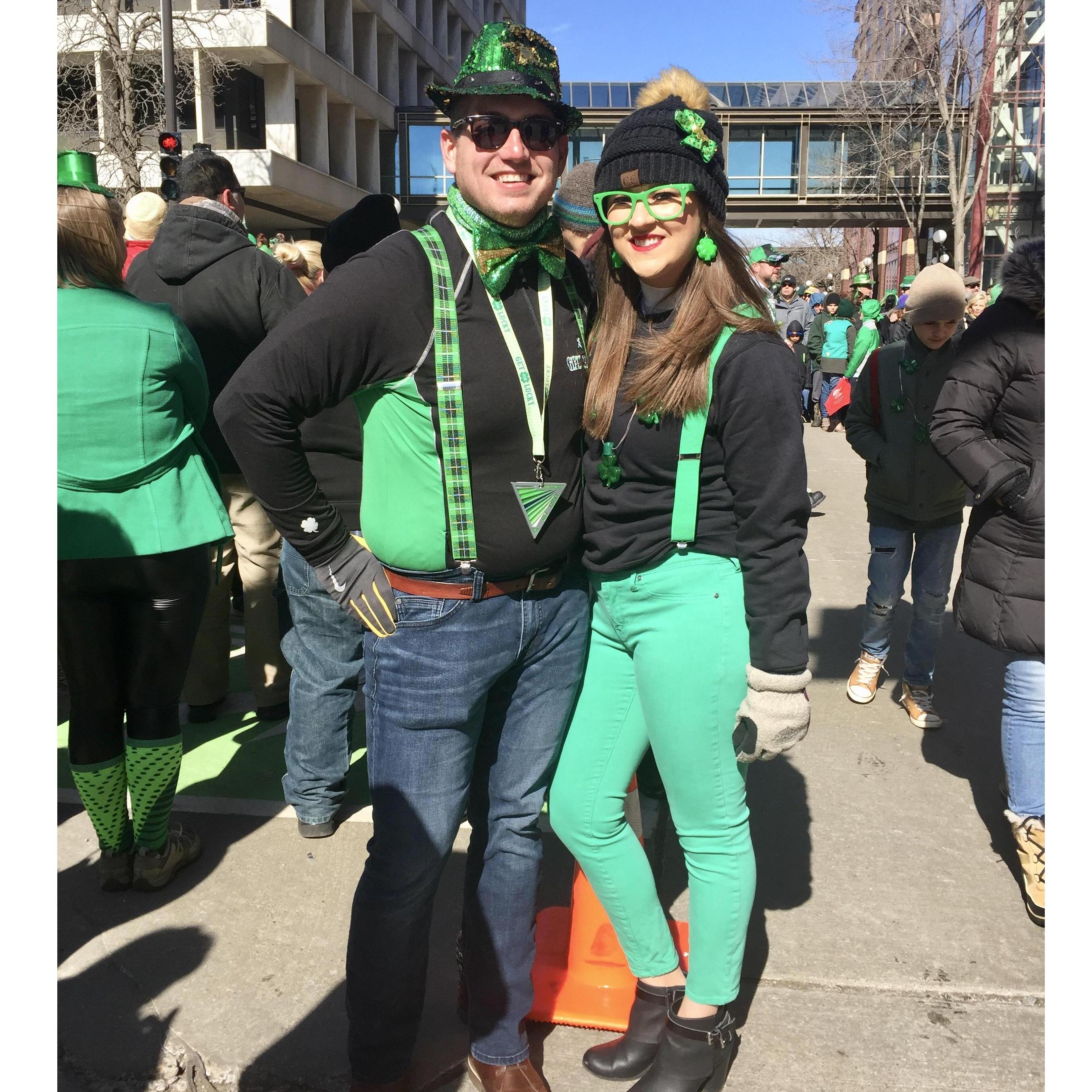 St. Patrick's Day after Simon ran the half marathon in St. Paul.