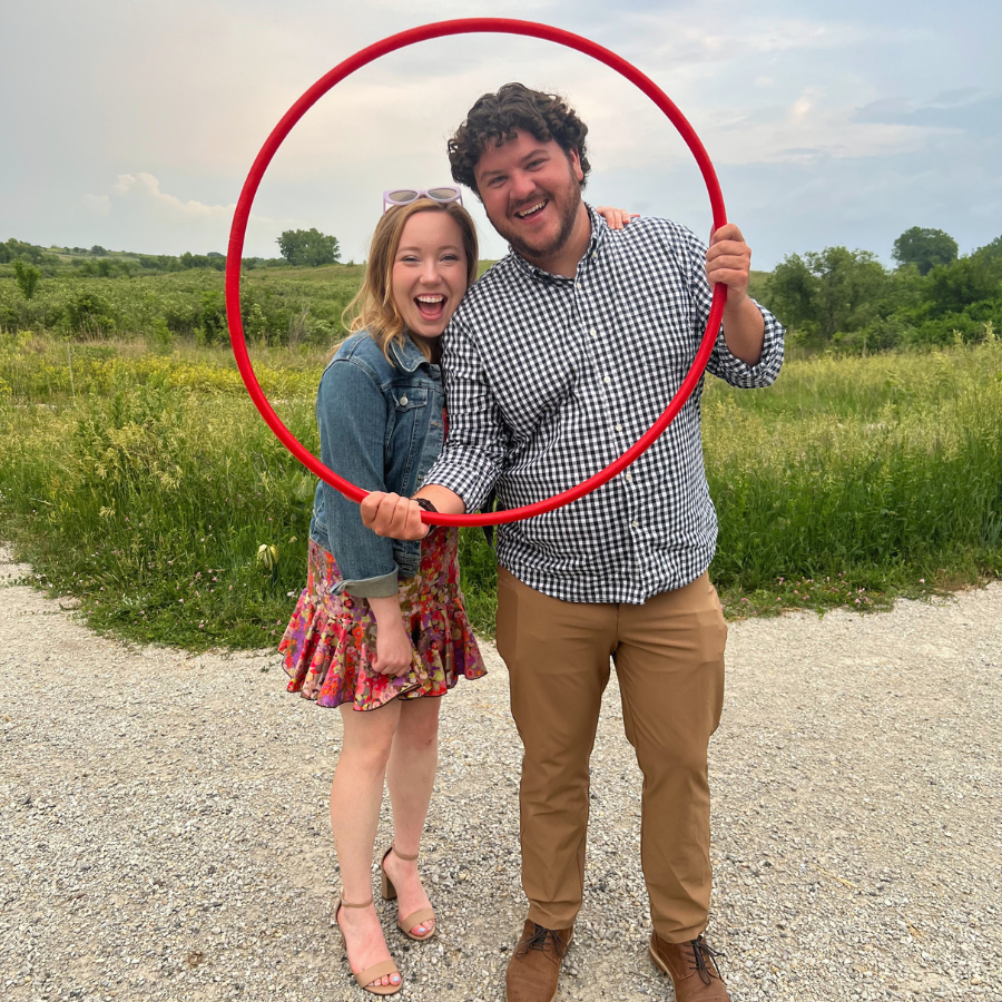 Hula hoop thanks to Connor's creative direction.