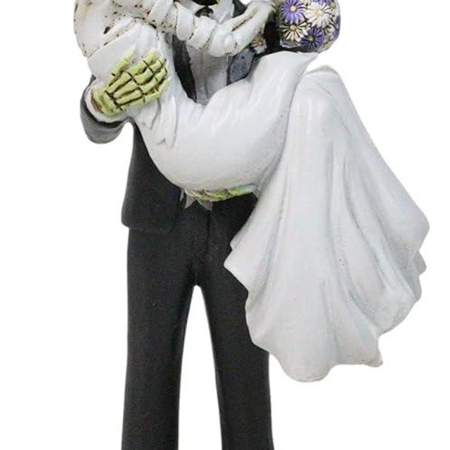 Ebros Gift Day of The Dead Wedding Skeleton Frankenstein Groom Carrying Bride Couple Figurine Dias De Muertos Macabre Ossuary Gothic Skulls Skeletons Sculpture