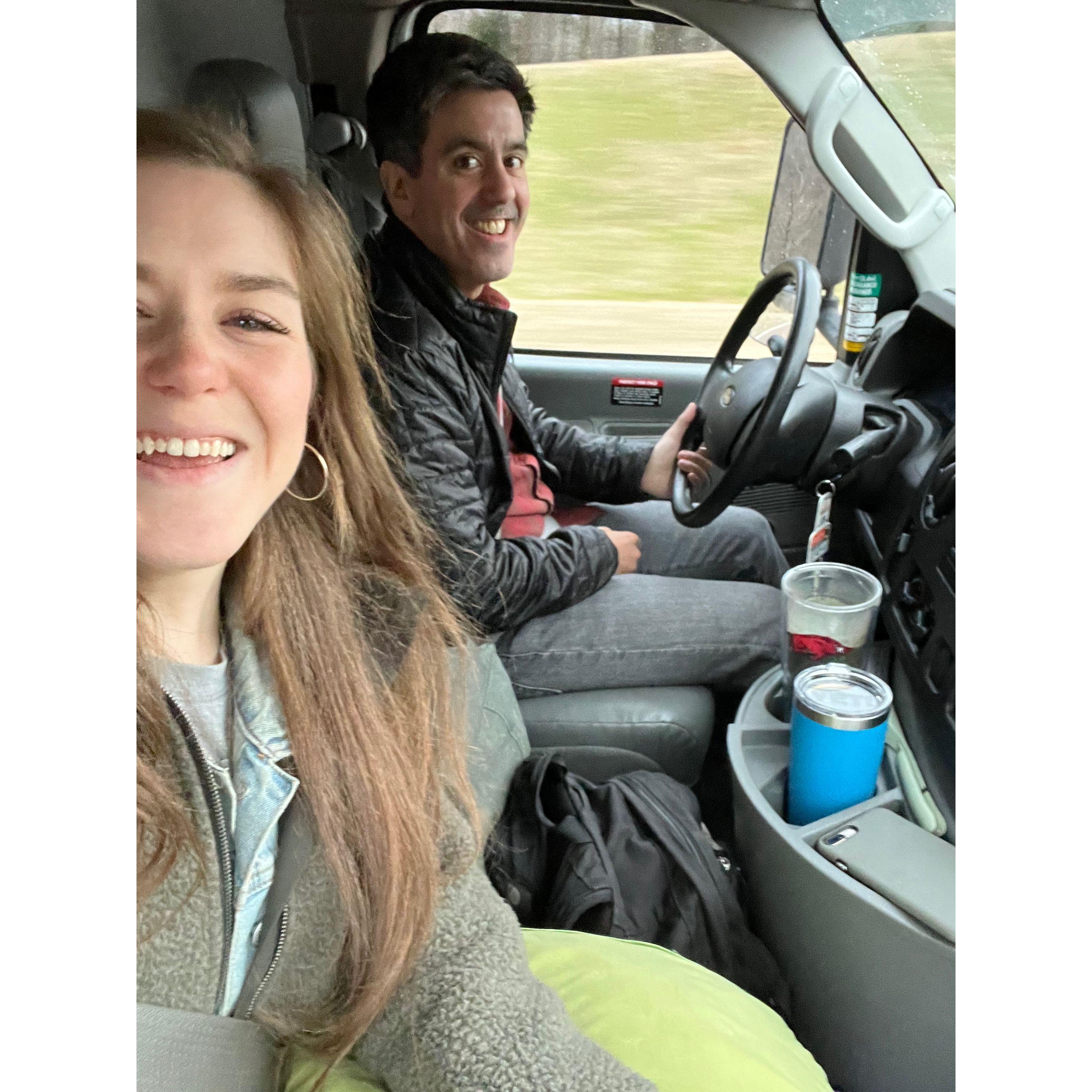 Driving our Uhaul (we named her Sugaree) cross country from MS to CA!