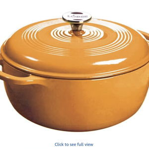 Lodge Essential Enamel Cast Iron Dutch Oven with Lid 7.5 Quart - Oven-Safe Enamel Cookware up to 500° F - Heat-Retaining Braising & Roasting Pot - Non-Toxic Cookware - Apricot