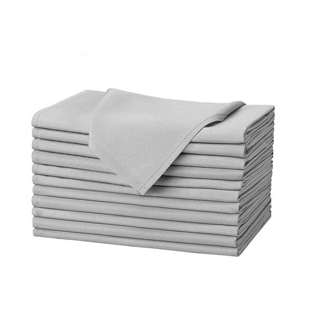 Talvania Cloth Dinner Napkins - 12 Pack Luxuriously Soft & Hotel Quality Cotton Poly Napkins, Brilliant Fabric Napkins (18” X 18”) Perfect for Events, Hotel & Home Use (Dark Grey)
