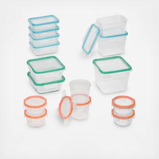 Total Solution Glass & Plastic 30-Piece Food Storage Set