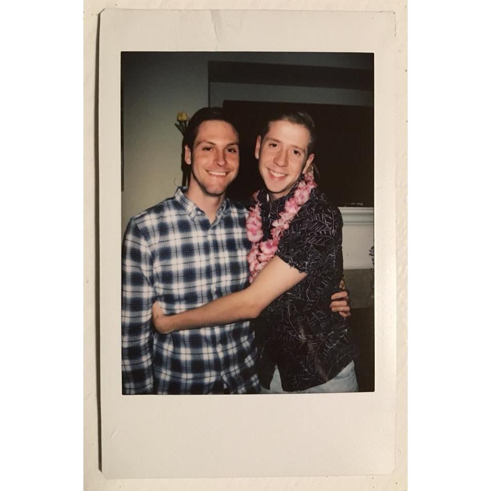 When Cameron first introduced Corey to his closest friends from Portland!  It was a Luau themed party at the home of Clara and Bridie!