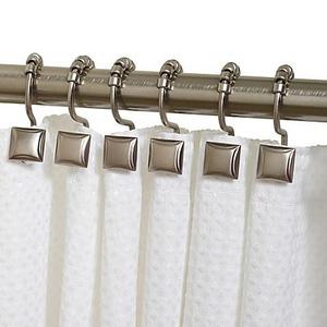 Zenna Home® Verdanza Metal Square Roller Shower Curtain Hooks in Brushed Nickel (Set of 12)