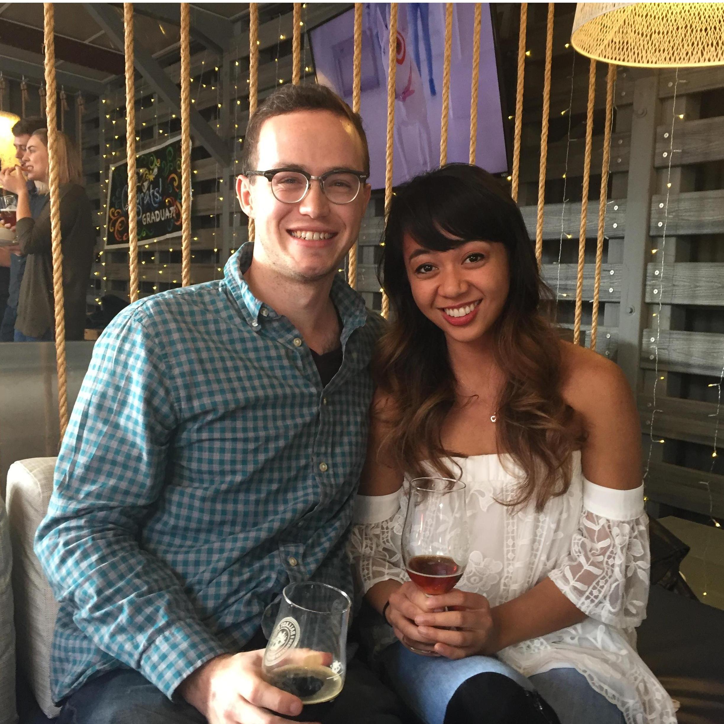 Alexandra and I enjoy a stiff drink at the bar (2018). Please enjoy our His and Her cocktails at our reception!