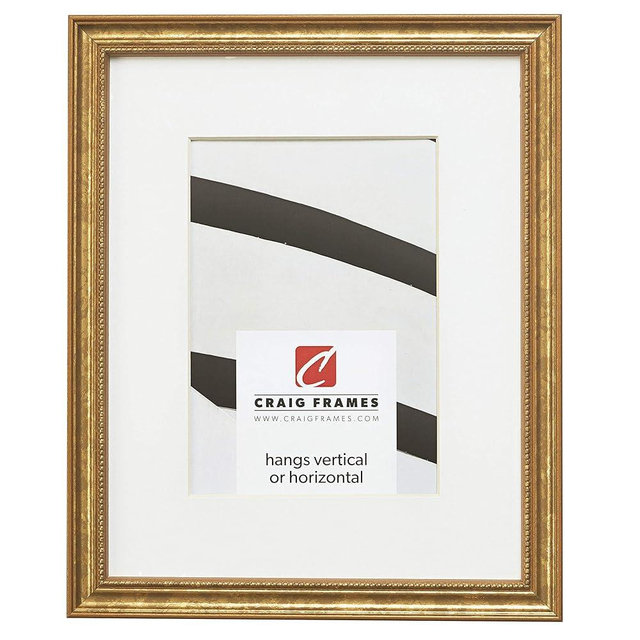 Craig Frames 314GD 5 x 7 Inch Ornate Gold Picture Frame Matted to Display a 4 x 6 Inch Photo