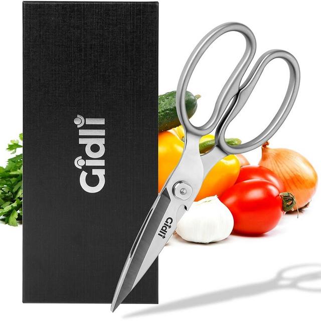 Premium Kitchen Scissors by Gidli – Lifetime Replacement Warranty* - Heavy Duty Kitchen Shears for Food – All-Purpose Stainless Steel Scissors – Dishwasher Safe, Comes Apart for Easy Cleaning